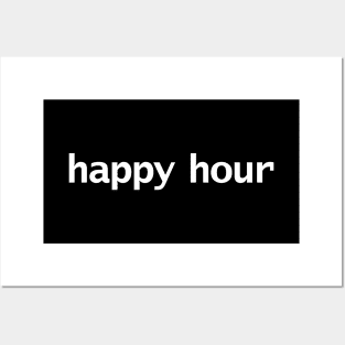 Johnny Depp Happy Hour Minimal Typography White Text Posters and Art